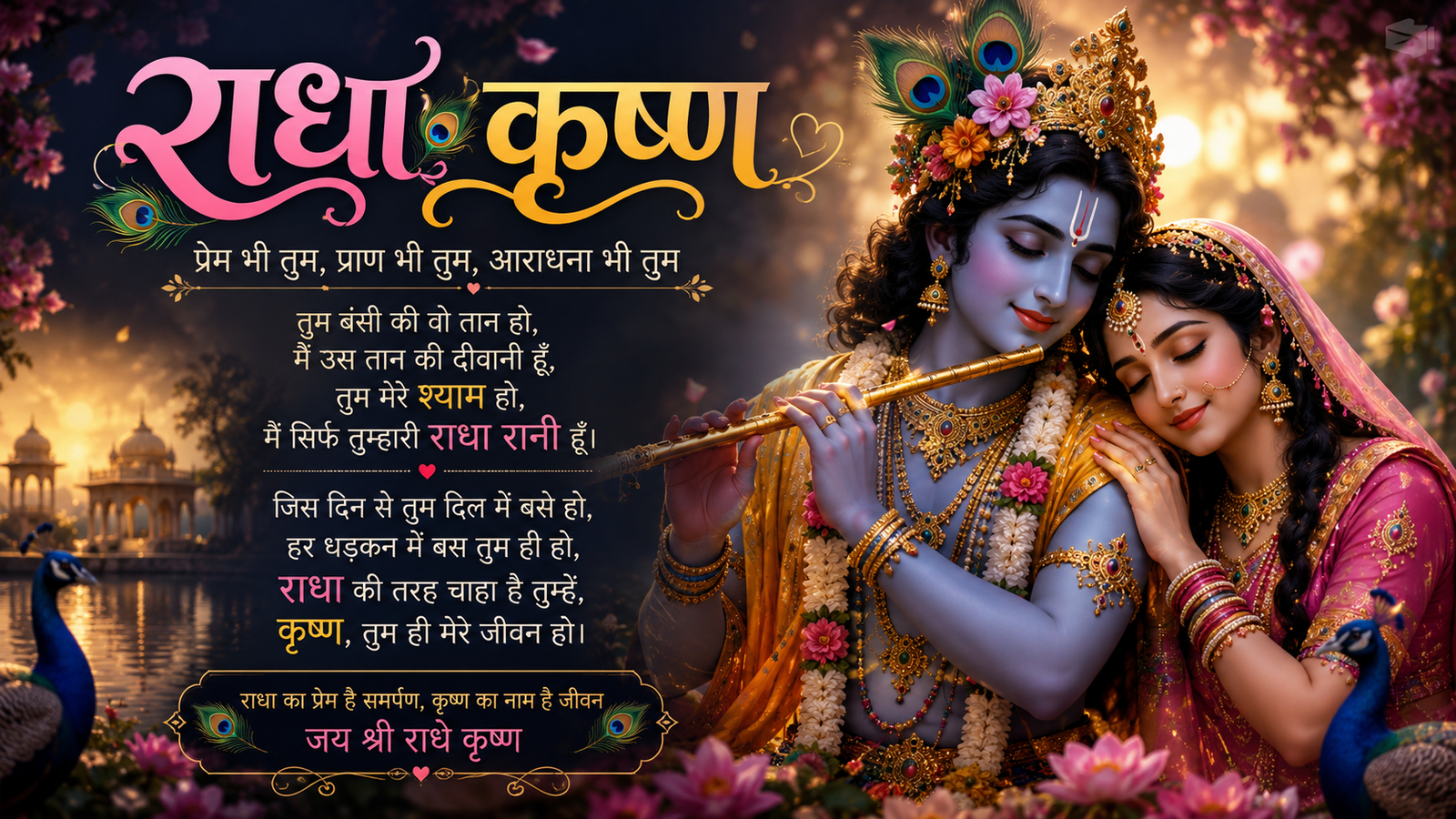 Radha Krishna Shayari in Hindi ❤️ Love and Devotion Quotes
