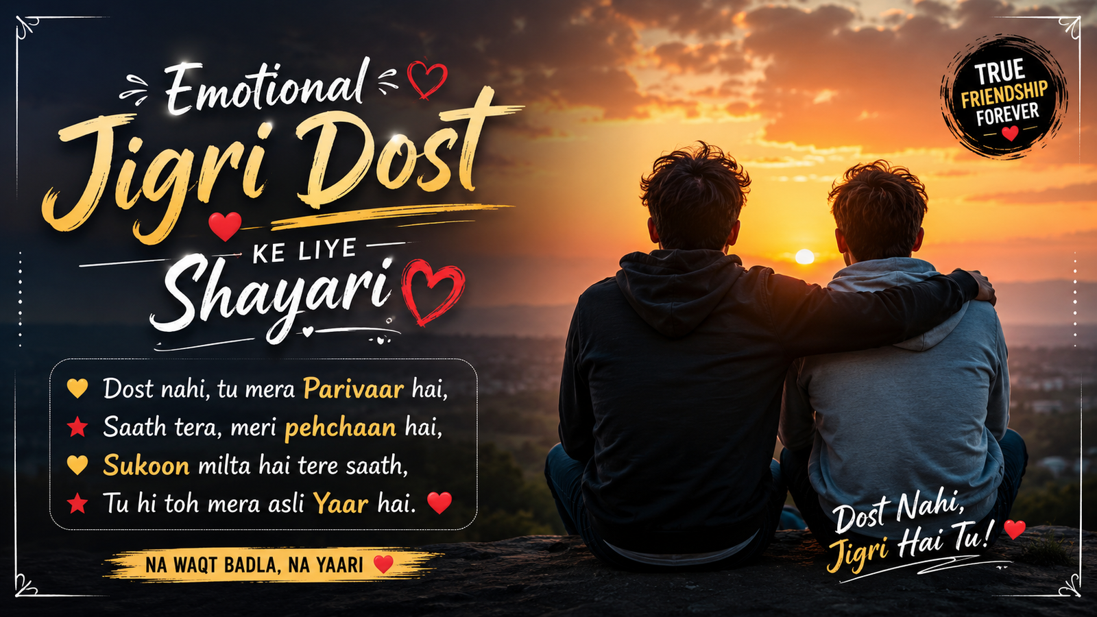 Emotional Jigri Dost Ke Liye Shayari ❤️ Friendship Collection